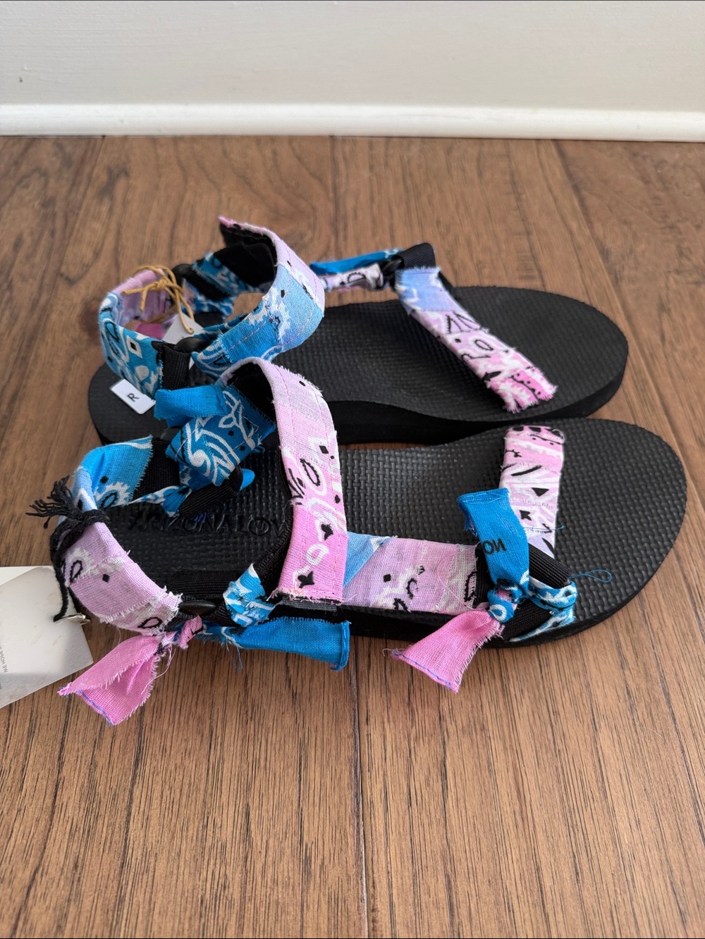 Arizona Love Pink and Blue Bandana Sandal Wraps - Picture 2 of 5